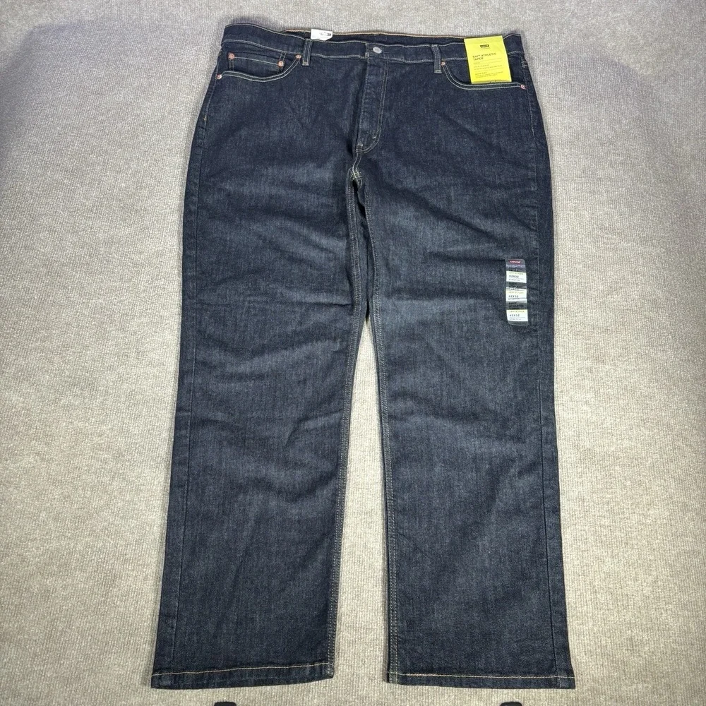 Levis 541 Jeans Mens 42x32 Athletic Fit Tapered Dark Blue Denim Stretch NWT‎